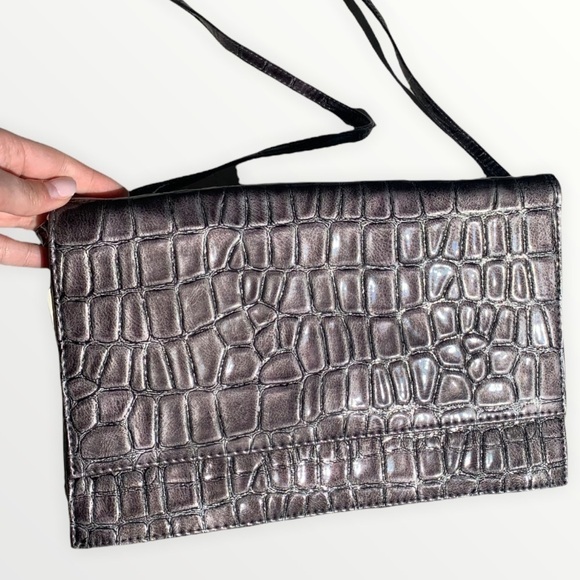 NWT J. Renee Gray/Silver Print Bag - Picture 1 of 12